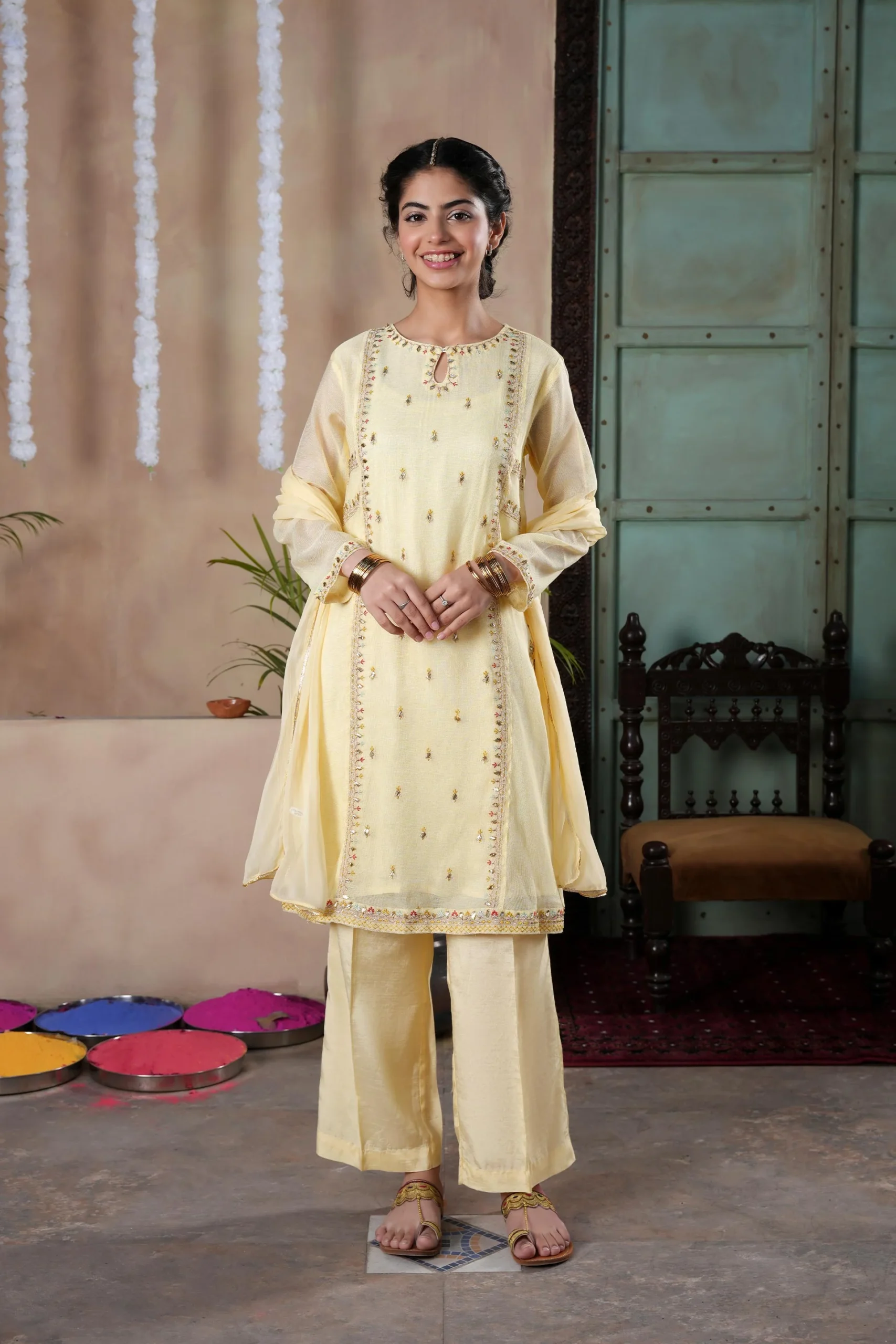 Embellished Kameez, Trousers & Dupatta (GPW-1089) (Copy) (Copy)